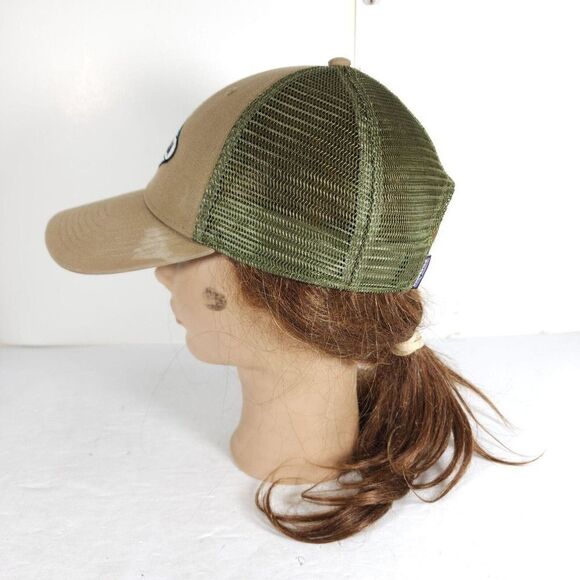 Patagonia Unisex Fitz Roy Crest Lopro OS Ash Tan Adjus Snapback Trucker Cap Hat - Picture 2 of 9